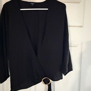 Express Black Wrap top M